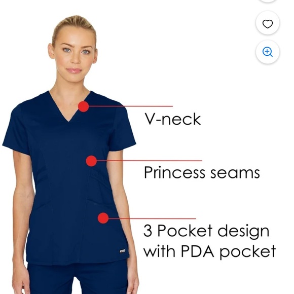 Grey's Anatomy Indigo Women's Scrub Set - Picture 3 of 8